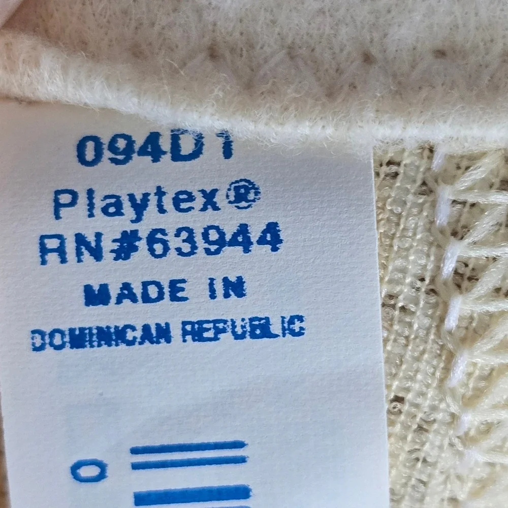Playtex 18 Hour‎ Bra Full Coverage Woman 44D White Gold Back Hooks Padded Straps
